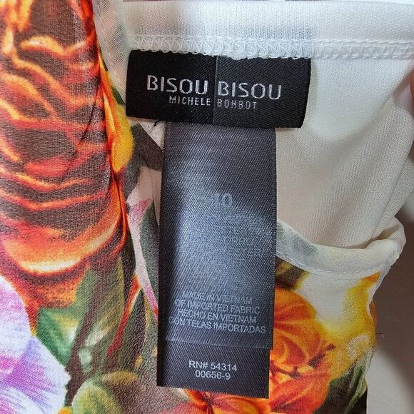 EUC LIKE NEW BISOU BISOU MICHELE BOHBOT FLORAL SLEEVELESS MAXI DRESS SIZE 10 / M - Picture 11 of 14